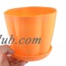 Plastic Table Decoration Plant Container Planter Holder Flower Pot Tray Orange   